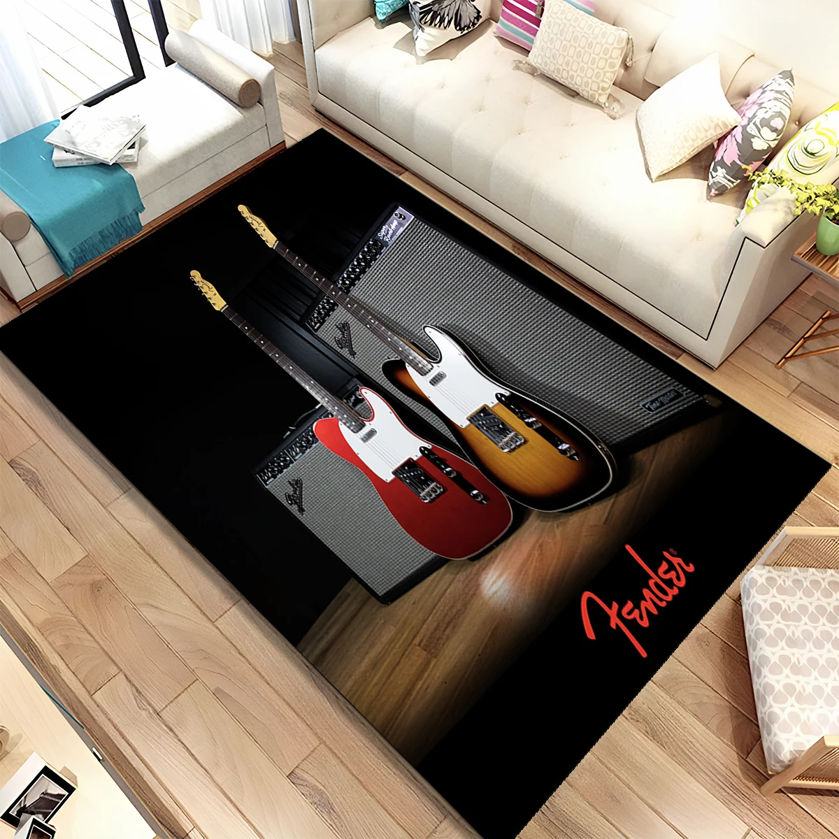 Musical Instruments Online - 3D-ковер с изображением гитары и бас-гитары